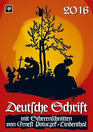 Scherenschnittkalender "Deutsche Schrift" 2016