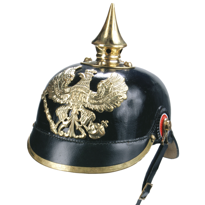 Preußische Pickelhaube, Reproduktion, Leder