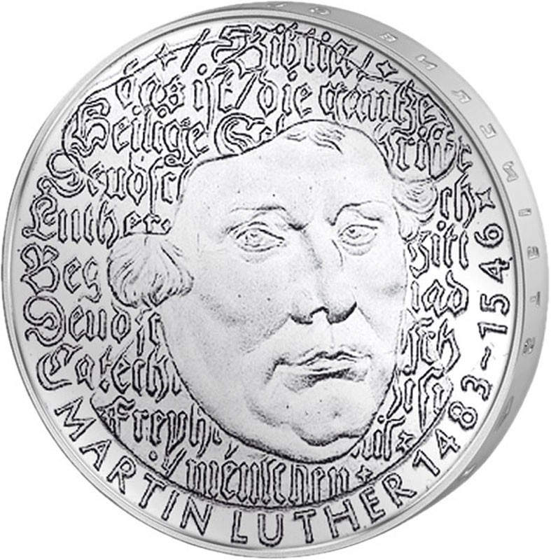 "Martin Luther", 5 D-Mark