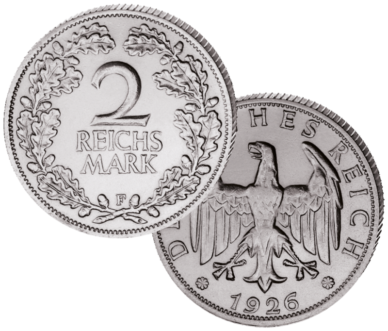2 Reichsmark Eichenlaub 1925-1927