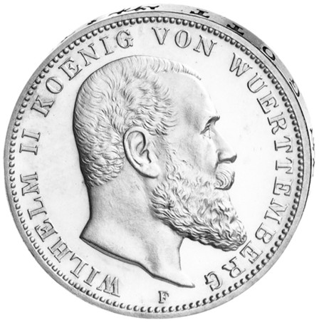 3 Mark "Wilhelm II. König von Württemberg"