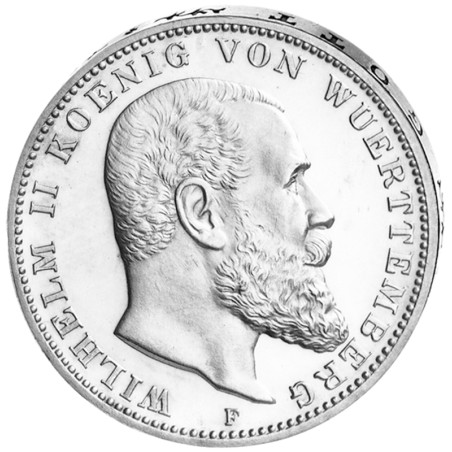 "Wilhelm II. König von Württemberg", 3 Mark