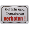 "Betteln und hausieren verboten"
