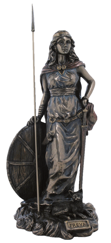 "Göttin Freya" mit Schild und Schwert