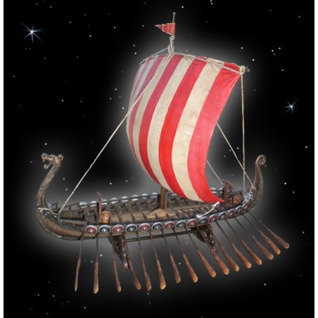 Wikingerschiff mit abnehmbaren Rudern