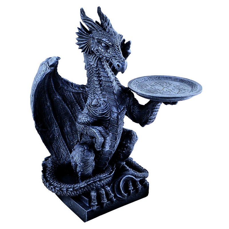 Skulptur "Drach mit Tablett"