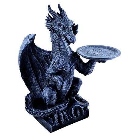 Skulptur "Drach mit Tablett"