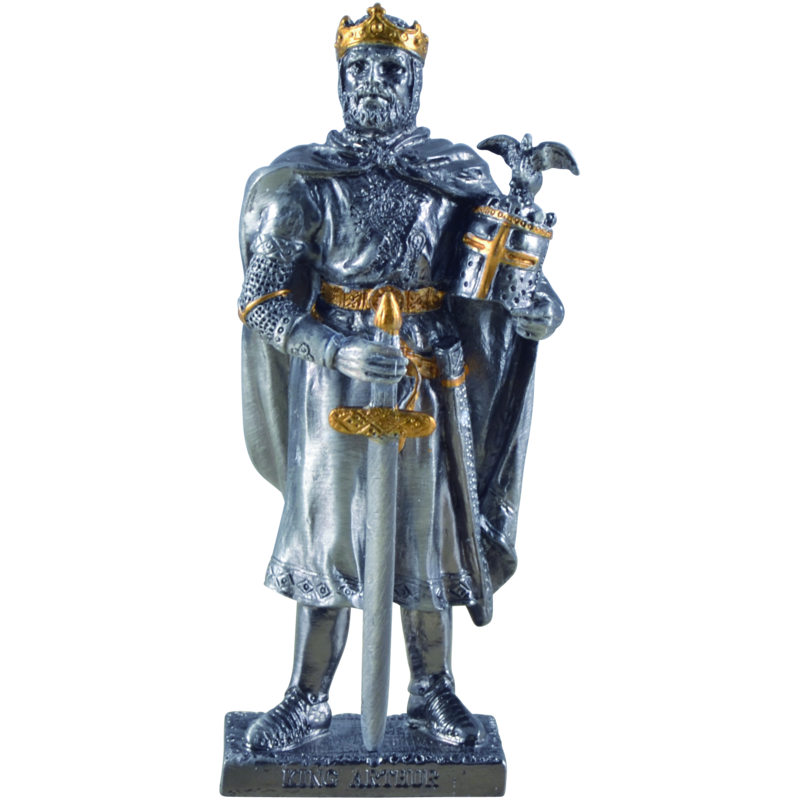 "Zinnritter König Arthur mit Krone"