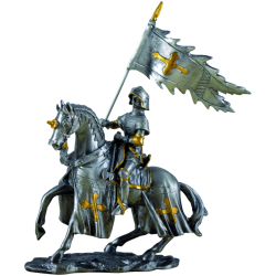 "Zinnritter auf Pferd mit Flagge"