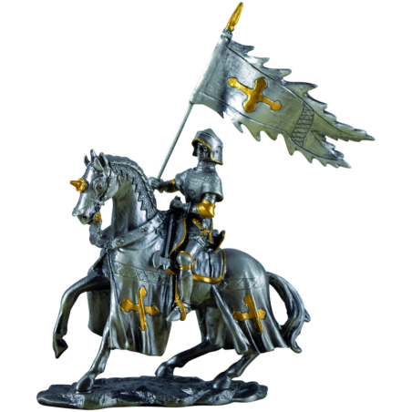 "Zinnritter auf Pferd mit Flagge"