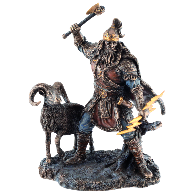 "Thor mit Blitz, Axt und Widder"