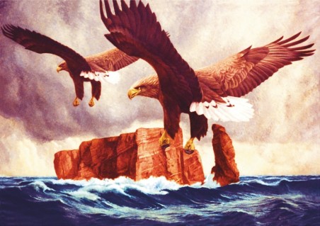 Wandbild „Die Wacht“ (Seeadler vor Helgoland)