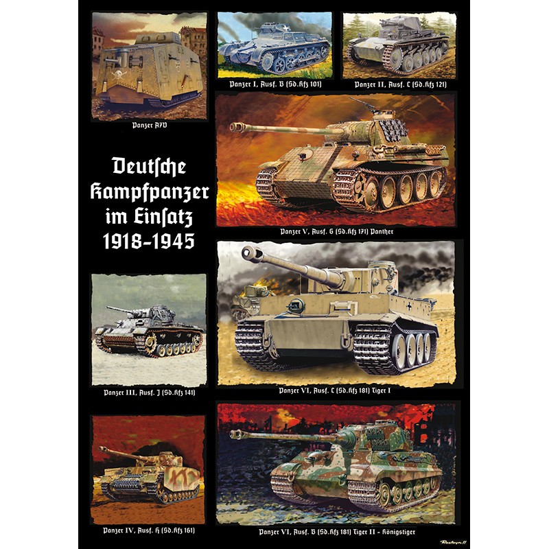 Wandplakat "Deutsche Kampfpanzer im Einsatz"