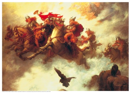 Wandbild „Ritt der Walküren“.