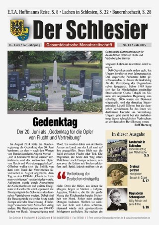 Der Schlesier – Juli 2015