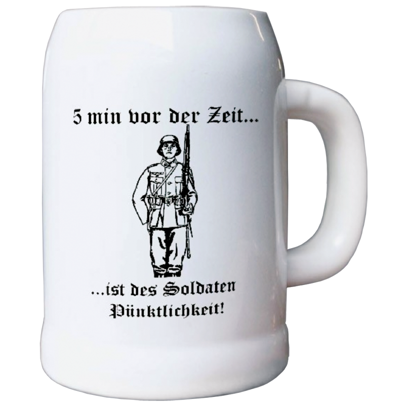 Bierkrug „5 Minuten vor der Zeit“