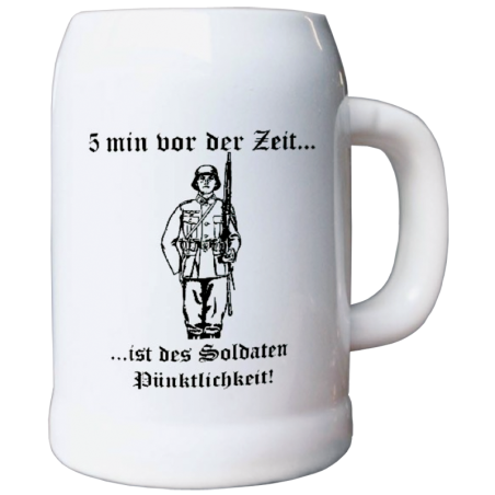 Bierkrug „5 Minuten vor der Zeit“