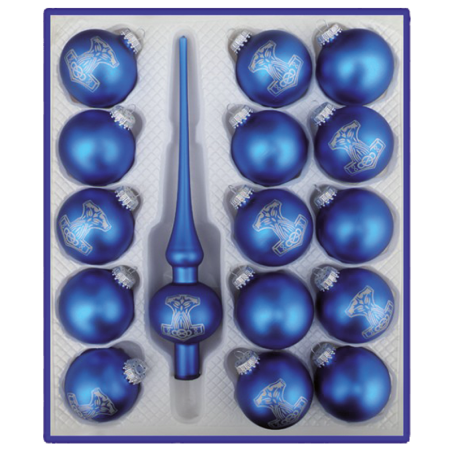 Weihnachtsbaumkugeln „Thorhammer“ mit Spitze