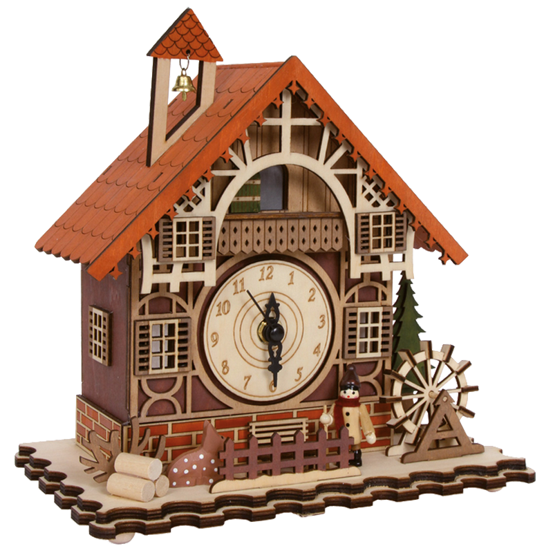 Holzstanduhr „Fachwerkhaus“.