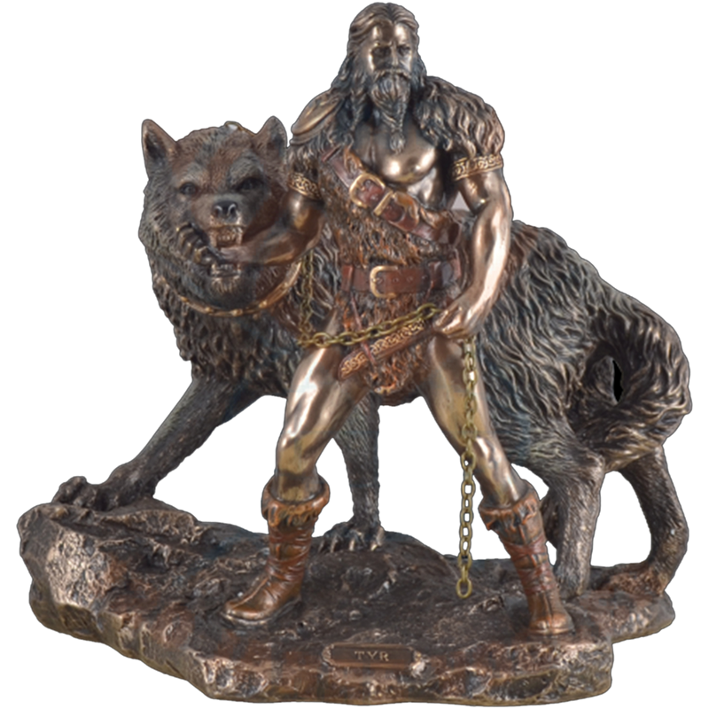 "Tyr - Gott des Krieges mit Fenriswolf"