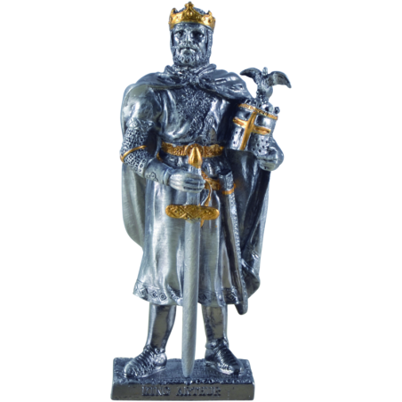 "Zinnritter König Arthur mit Krone"