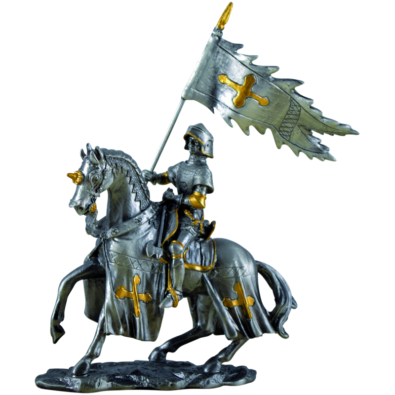 "Zinnritter auf Pferd mit Flagge"
