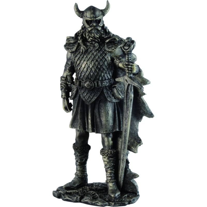 "Wikinger" mit Helm und Schwert