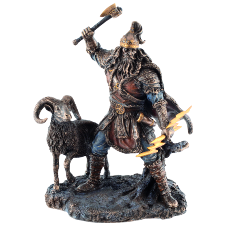 "Thor mit Blitz, Axt und Widder"